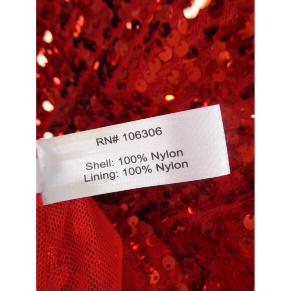 Boston Proper Red Sequin Cold Shoulder Top Size Medium Party Holiday Cocktail - Picture 13 of 15